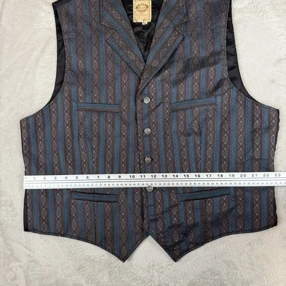 Vtg WAH Maker Vest Mens XL Cowboy Frontier Clothing Rodeo USA Western - Picture 8 of 10